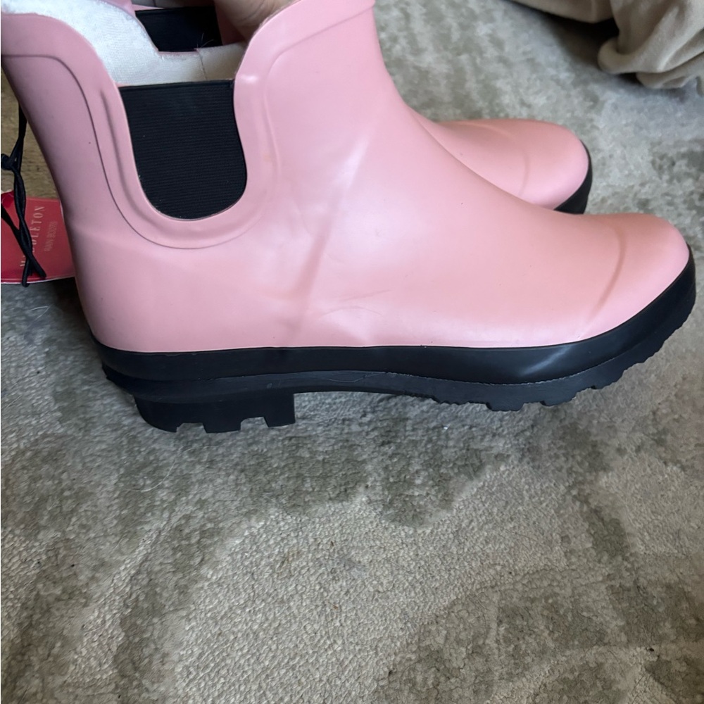 Women's Pink Ankle Rain Boots